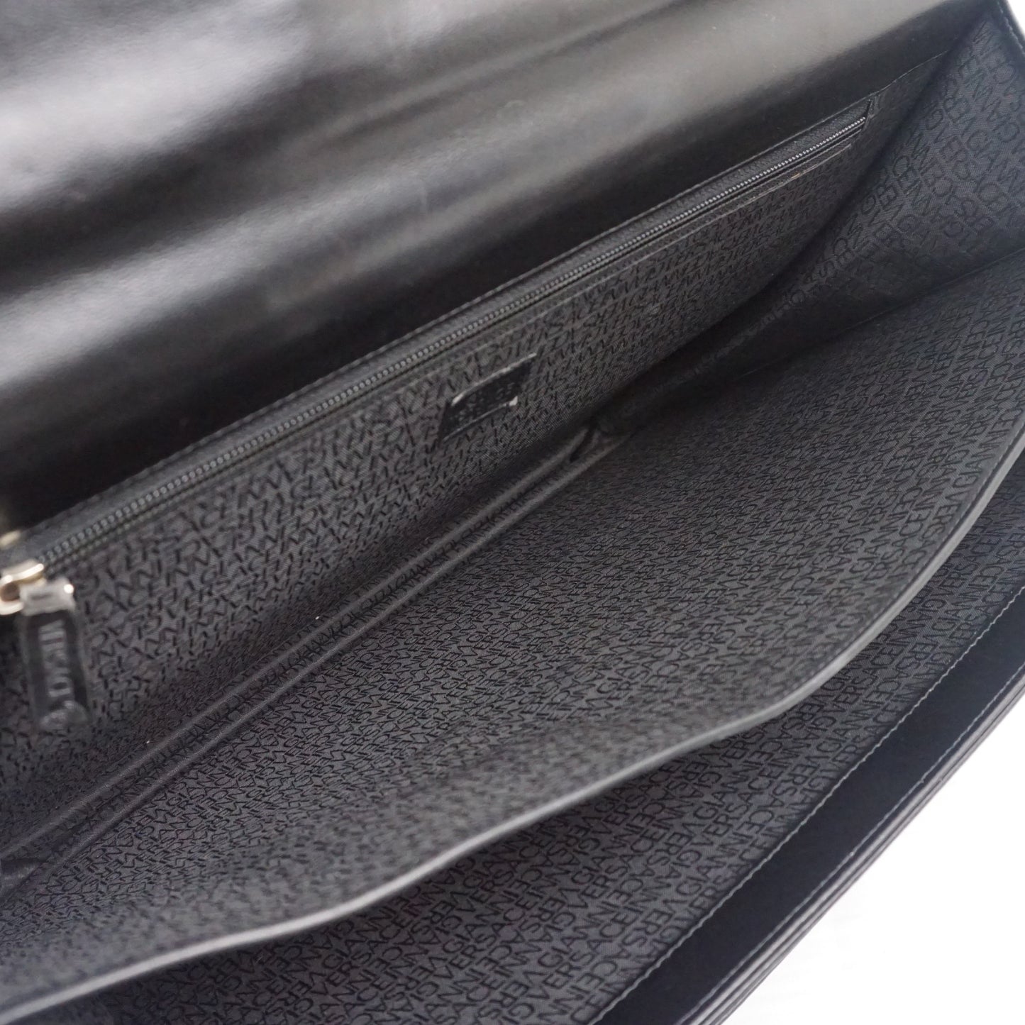 ジャンニ ヴェルサーチ メンズ レザー ビジネス ハンドバッグ ブリーフケース ブラック GIANNI VERSACE B26G444