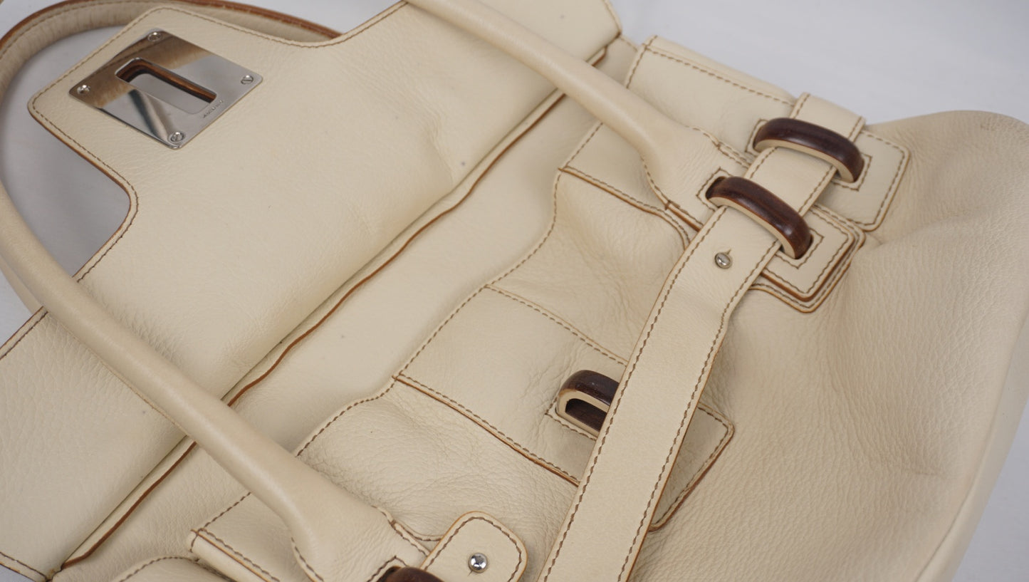 サルヴァトーレフェラガモ レザー ベルト ハンドバッグ アイボリー DY-21 A123 Salvatore Ferragamo B26G969