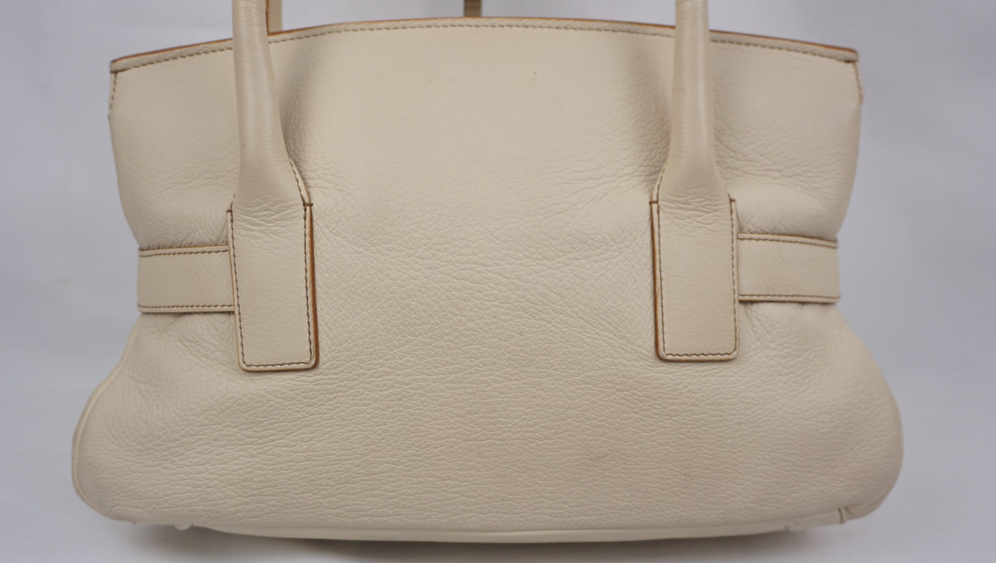 サルヴァトーレフェラガモ レザー ベルト ハンドバッグ アイボリー DY-21 A123 Salvatore Ferragamo B26G969